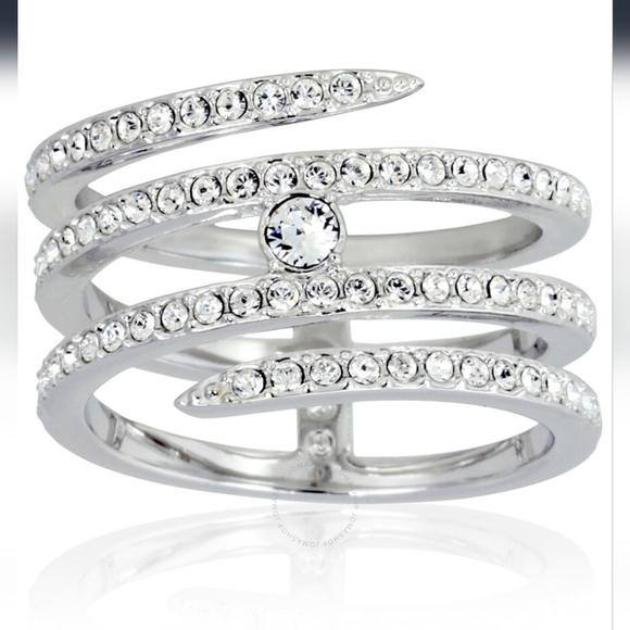 SWAROVSKI Creativity Coiled Silver-tone Ring - Size 50 - Picture 1 of 8